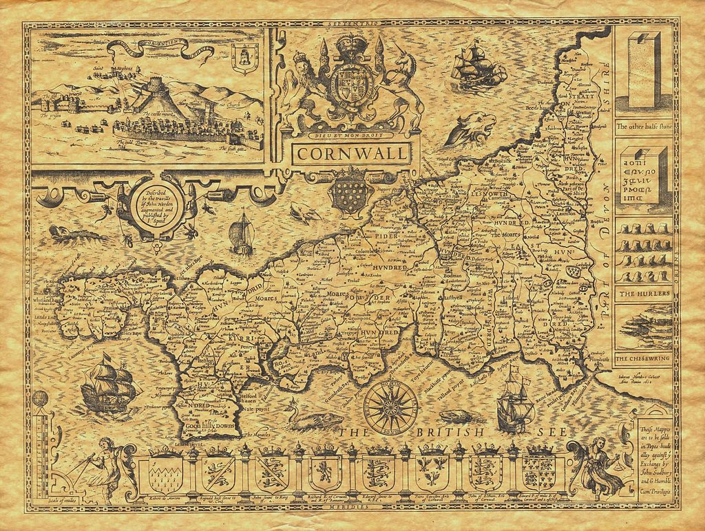 John Speed - Map of Cornwall - 1614 Map of Cornwall - 1614